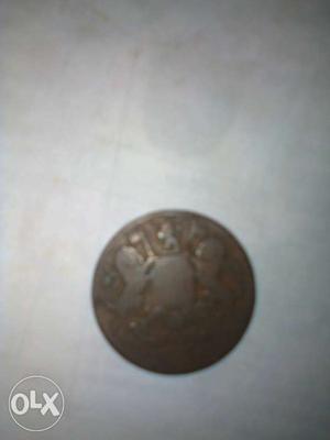 This is east India company's half aana coin of ..