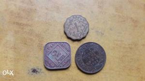 Three Bronze India Coin