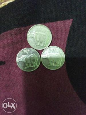 Three Pieces Of Silver Round Coins