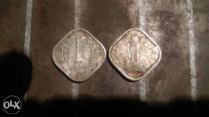 Two Diamond Shape Silver Coins
