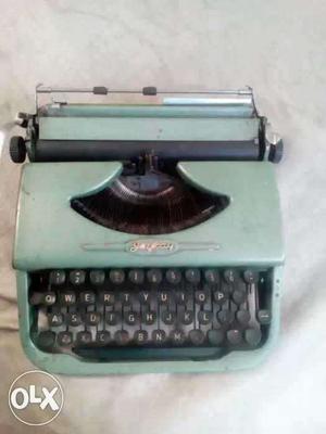 Vintage Teal And Grey Typewriter