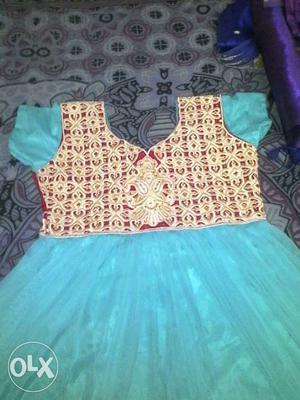 Women's Green Red And Brown Dress