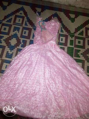 Women's Pink Sleeveless Gown
