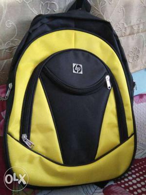 Yellow And Black HP Backpack