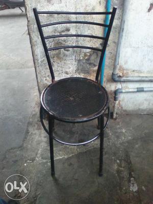 Black Metal Armless Chair