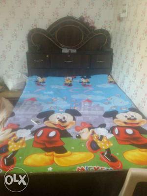 Black Wooden Mickey Mouse Bed Frame