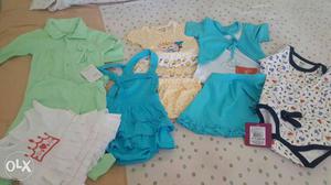 Brand new clothes for baby girls, 6 numbers,can choose any 3