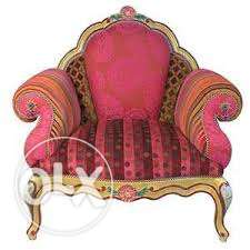 Brown And Red Rococo Sofa Chair