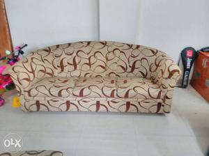 Brown Suede Three Seater Couch