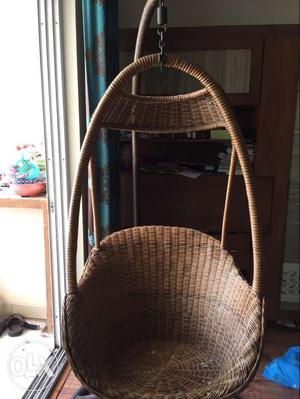 Brown Woven Hanging Egg Chair