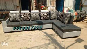 H 1 branded new cool looking fabric sofa