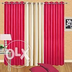Pink And Beige Curtain