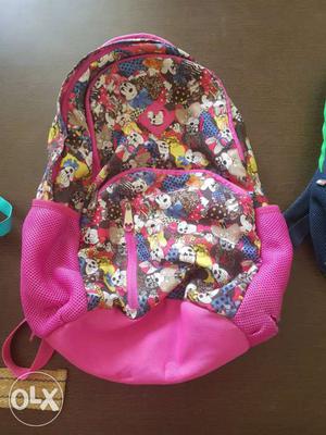 Pink Mickey And Minnie Mouse Backpack