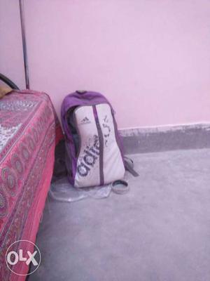 Purple And White Adidas Backpack