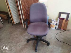 Purple Suede Padded Black Plastic Office Chair