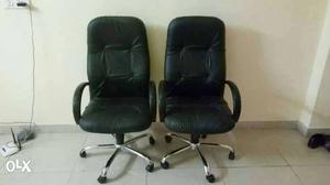 Two Black Office Rolling Chairs