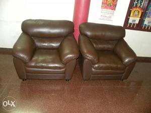 Two Brown Leather sofa