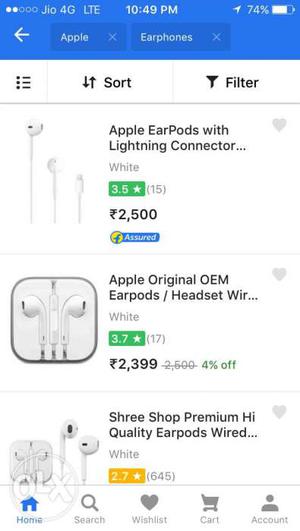 Apple iPhone earphone