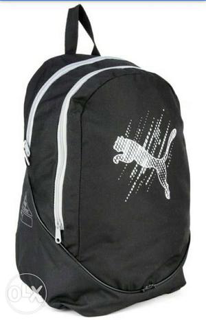 Black And Silver Puma Backpack