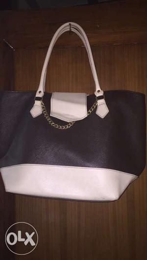 Black And White Leather Shoulder Bag