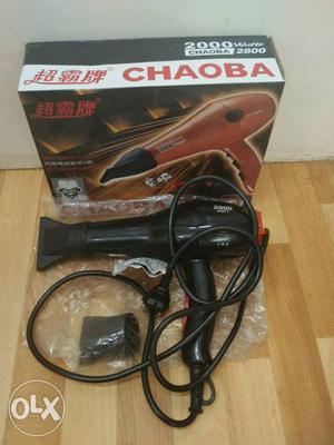Black Corded Chaoba Hair Dryer With Box