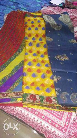 Blue Yellow And Purple Textile