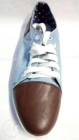 Brown And Cyan Sneakers