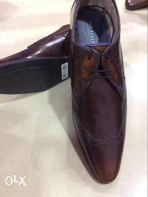 Brown Leather Oxford Wingtip Dress Shoes