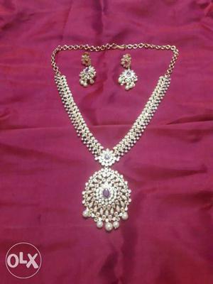 Cz necklace set with earrings