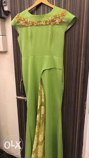 One piece green dress