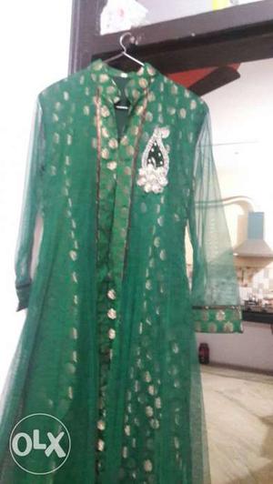 Party wear green kurti simple and decent