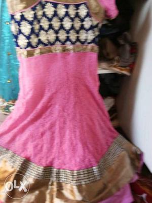 Pink anarkali only one time used