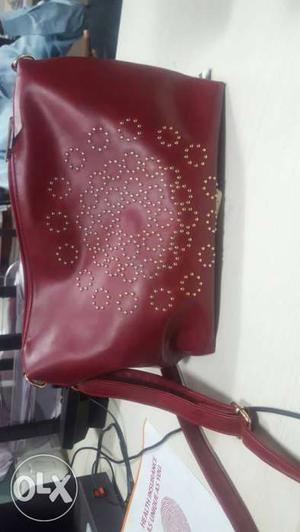 Red Leather Strap Bag