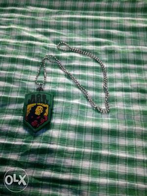 Silver Necklace With Bob Marley Pendant