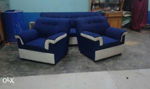Blue And White Living Room Furniture Set