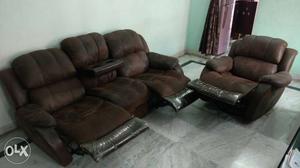 Brown Recliner Couch And Recliner Armchair