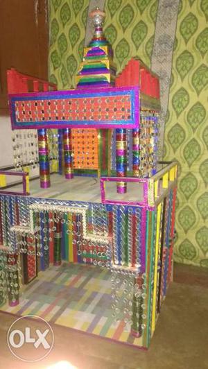 Hand made colourfull(MANDIR) Of Ply and Othr crafty nd cn