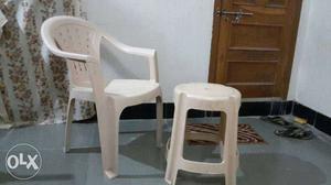 Plastic chair and stool...condition just like