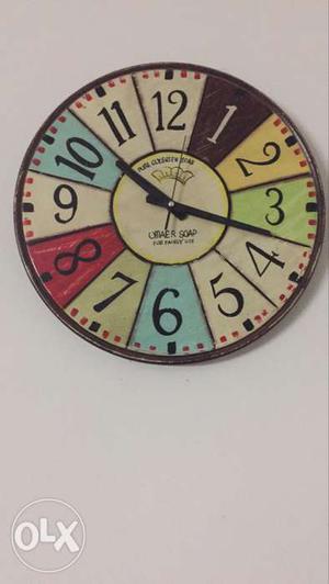 12 inch diameter wooden wall clock
