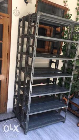 2 Polished Iron Book Racks in Very Good Condition