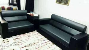 7seater sofa (3+2+2) black and grey washable