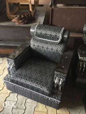 Black And Grey Padded Armchair