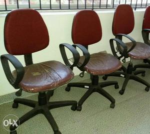 Black And Red Rolling Office Chairs