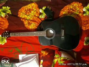 Black Wooden Acoustic Guitar