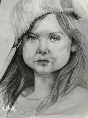 Drawing of baby's face in pencil