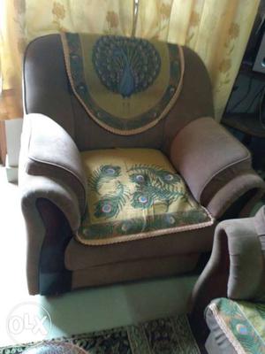Gray And Brown Armchair