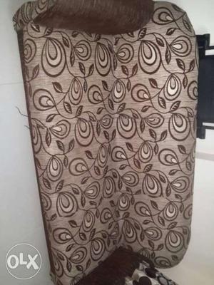 Gray And Brown Floral Fabric Sofa