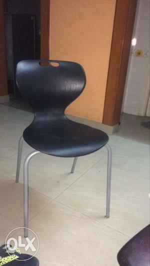 Grey Base Black Armless Chair