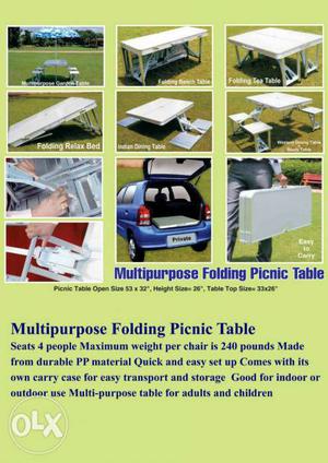 Multipurpose Folding Picnic Table