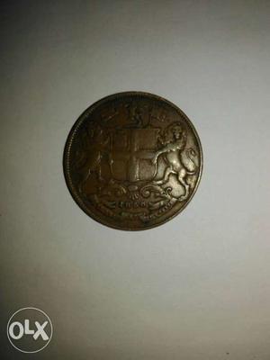Original British East India Company ONE Quarter Anna Coin